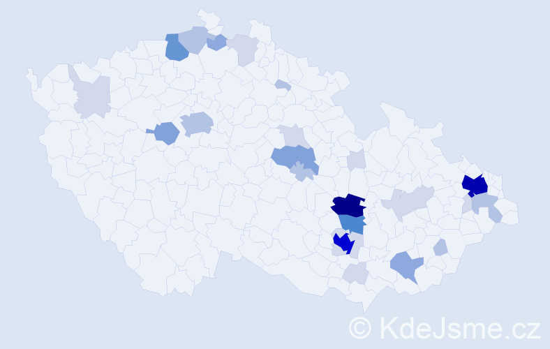 Příjmení: 'Trubák', počet výskytů 94 v celé ČR