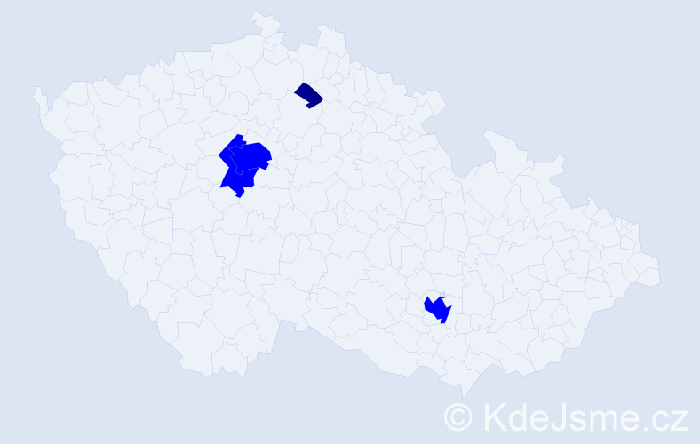 Příjmení: 'Golovlev', počet výskytů 5 v celé ČR