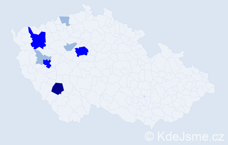 Příjmení: 'Langmeier', počet výskytů 16 v celé ČR