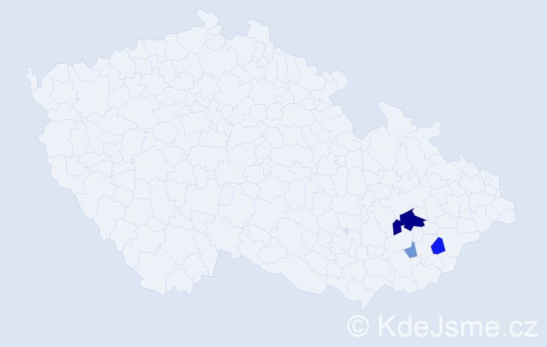 Příjmení: 'Kundl', počet výskytů 8 v celé ČR