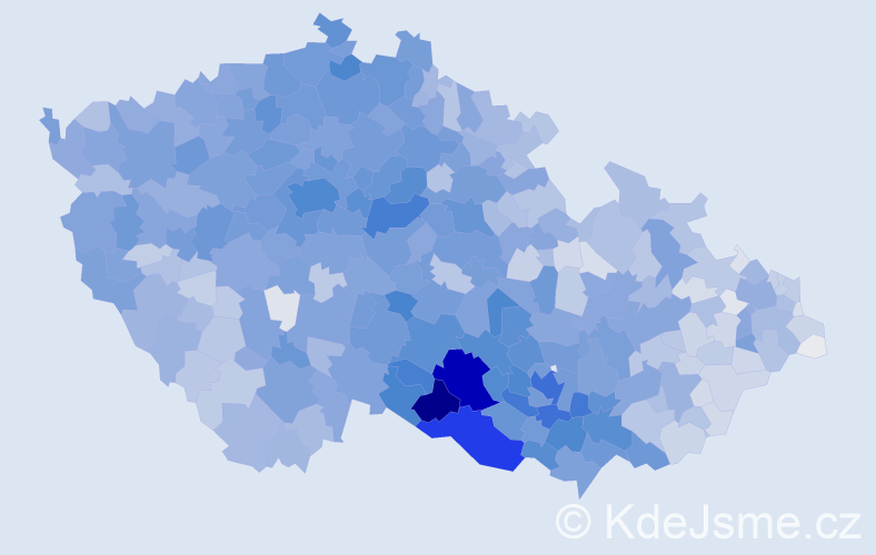 Příjmení: 'Svoboda', počet výskytů 25365 v celé ČR