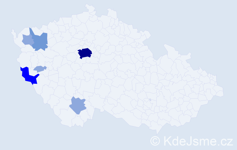 Příjmení: 'Kamicová', počet výskytů 15 v celé ČR