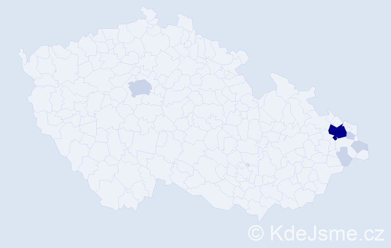 Příjmení: 'Jamka', počet výskytů 17 v celé ČR
