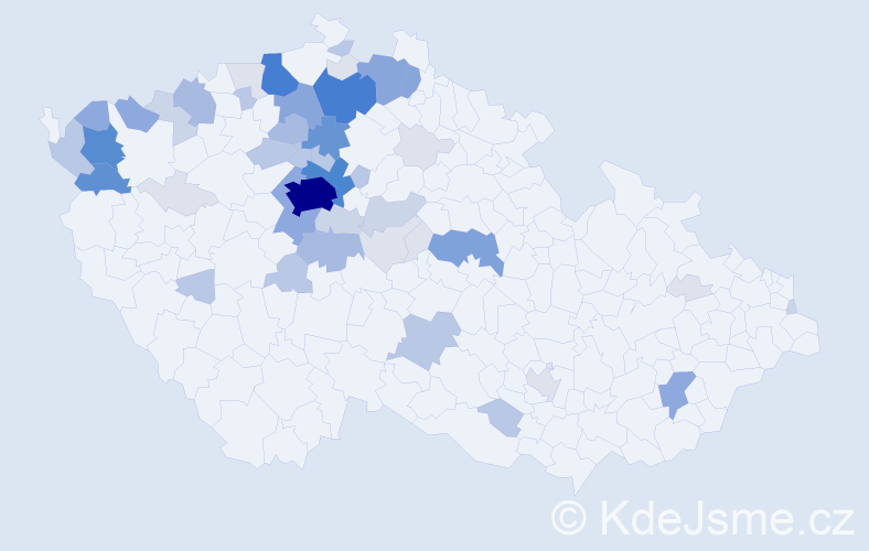 Příjmení: 'Titěra', počet výskytů 207 v celé ČR