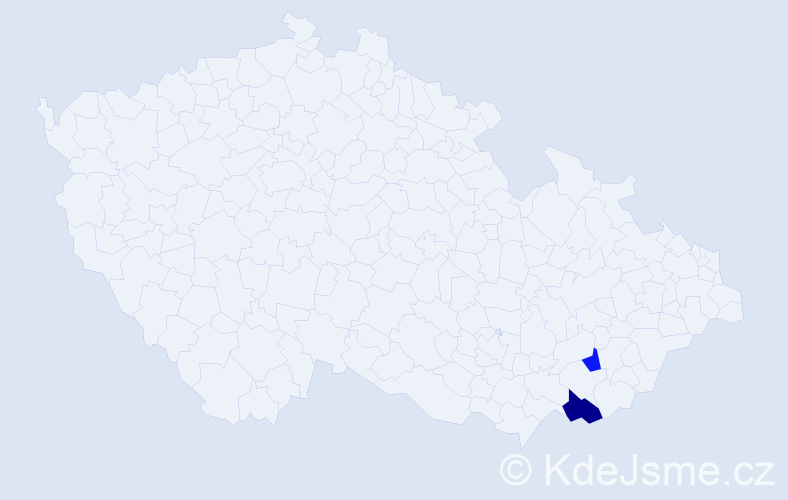 Příjmení: 'Tišocká', počet výskytů 5 v celé ČR