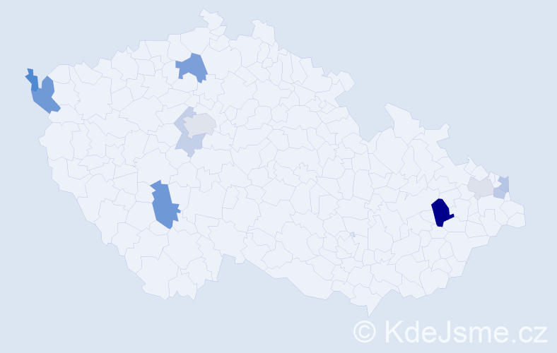 Příjmení: 'Dura', počet výskytů 18 v celé ČR