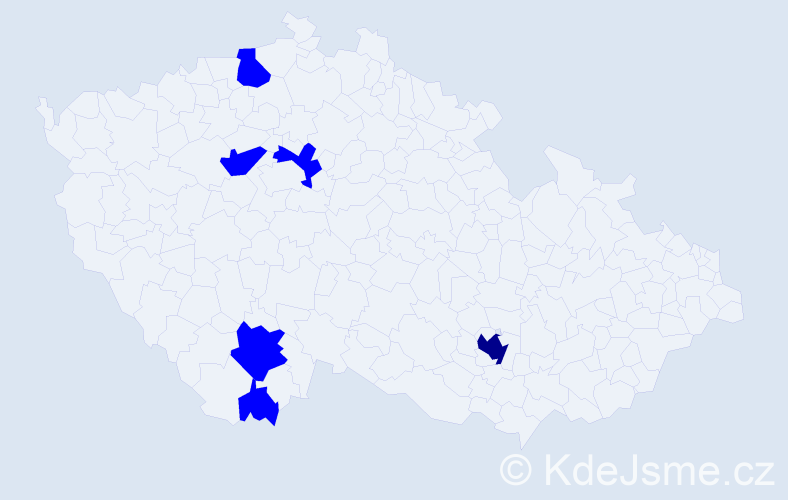 Příjmení: 'Korin', počet výskytů 7 v celé ČR