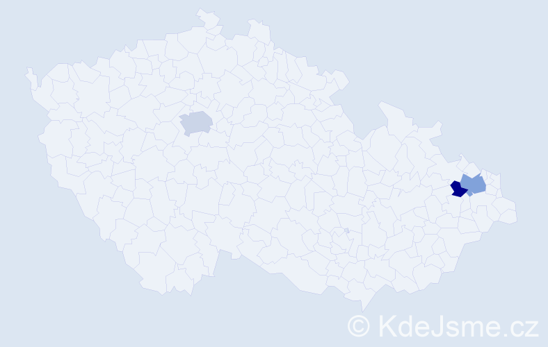 Příjmení: 'Potempová', počet výskytů 5 v celé ČR