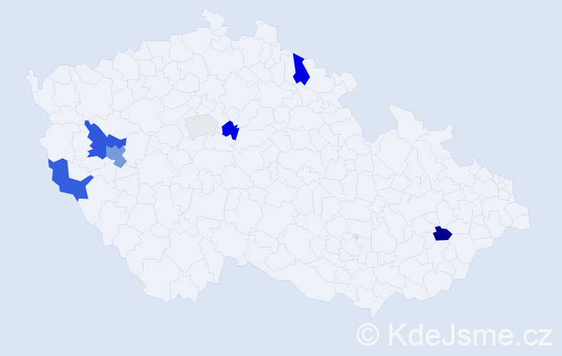 Příjmení: 'Rudlofová', počet výskytů 21 v celé ČR