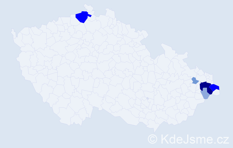Příjmení: 'Kocinec', počet výskytů 17 v celé ČR