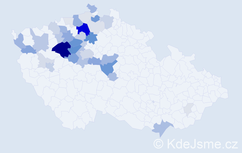 Příjmení: 'Kučaba', počet výskytů 149 v celé ČR