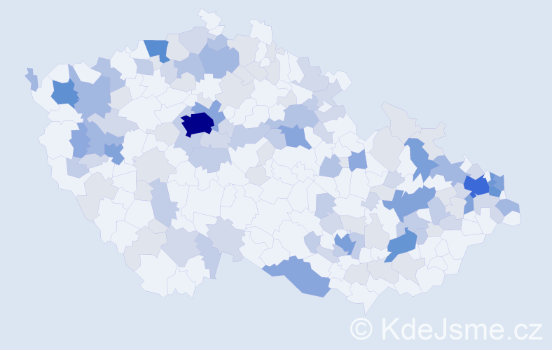 Příjmení: 'Takáč', počet výskytů 363 v celé ČR