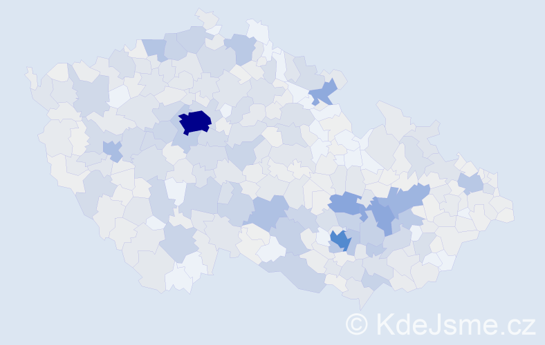 Příjmení: 'Vlachová', počet výskytů 2697 v celé ČR