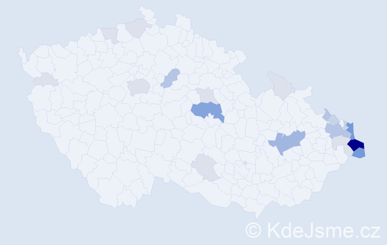 Příjmení: 'Janik', počet výskytů 83 v celé ČR