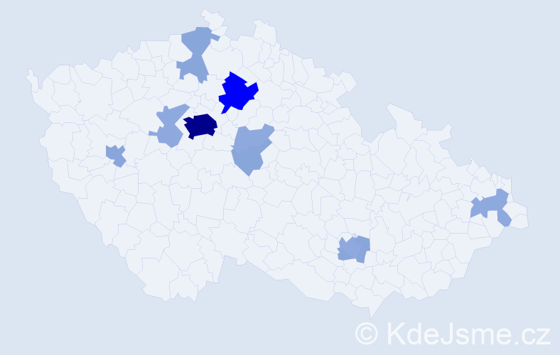 Příjmení: 'Bohdan', počet výskytů 33 v celé ČR