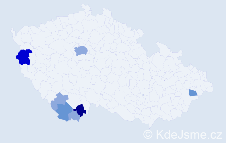Příjmení: 'Ebenhöh', počet výskytů 24 v celé ČR