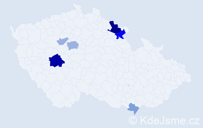 Příjmení: 'Haderer', počet výskytů 20 v celé ČR
