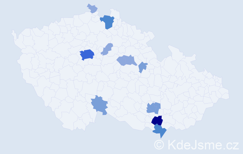 Příjmení: 'Kabrielová', počet výskytů 29 v celé ČR