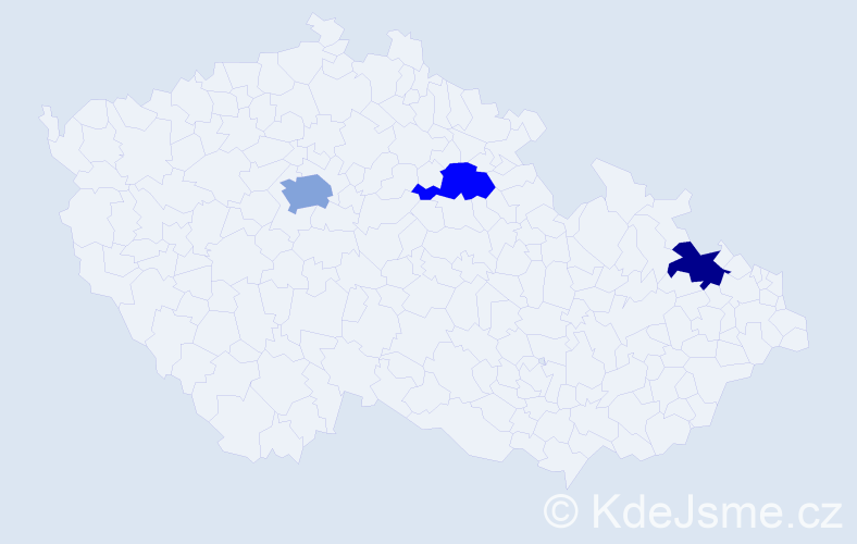Příjmení: 'Hoherčáková', počet výskytů 4 v celé ČR