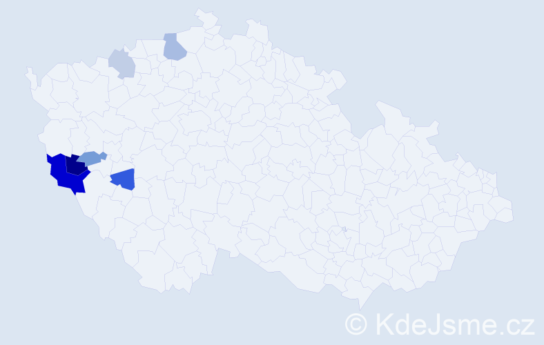 Příjmení: 'Kuglová', počet výskytů 12 v celé ČR