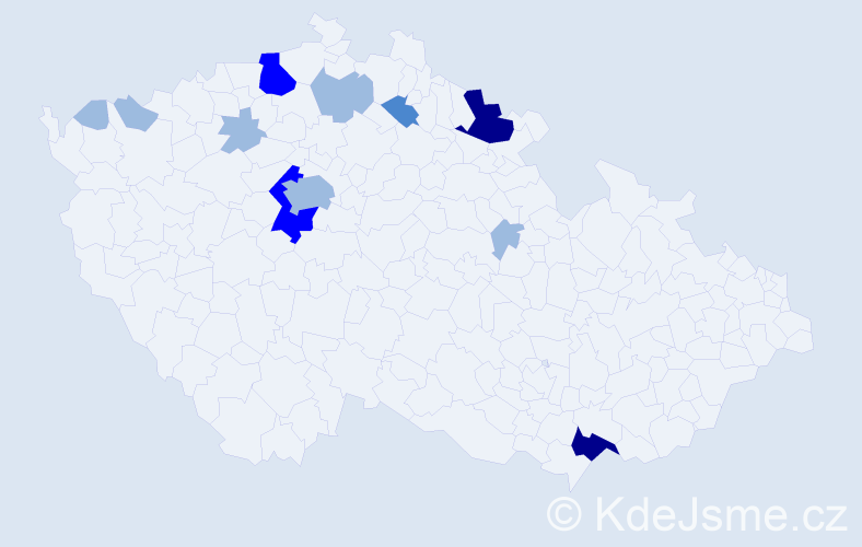 Příjmení: 'Prokopenková', počet výskytů 22 v celé ČR