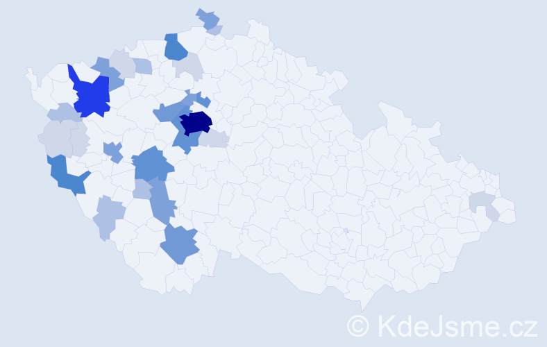 Příjmení: 'Pajma', počet výskytů 103 v celé ČR