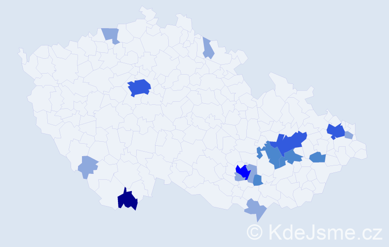 Příjmení: 'Plchot', počet výskytů 32 v celé ČR