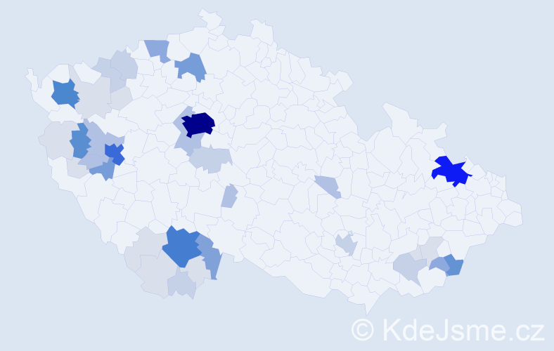 Příjmení: 'Smolek', počet výskytů 159 v celé ČR