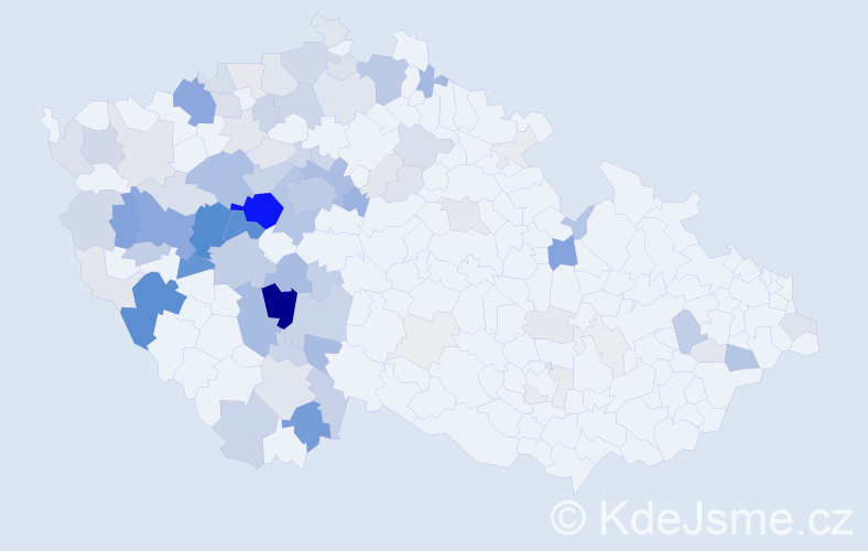 Příjmení: 'Zítek', počet výskytů 384 v celé ČR