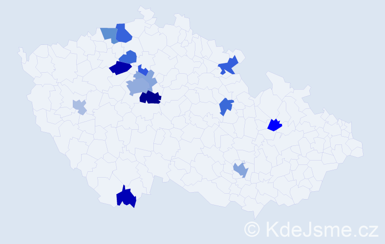 Příjmení: 'Kostyshyn', počet výskytů 29 v celé ČR