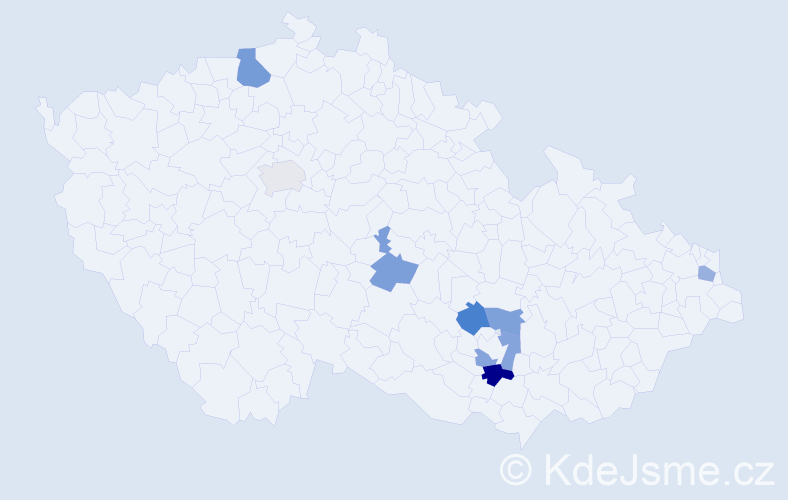Příjmení: 'Béres', počet výskytů 10 v celé ČR