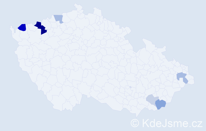Příjmení: 'Windischová', počet výskytů 16 v celé ČR