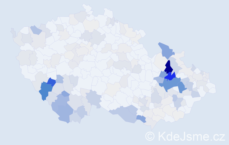 Příjmení: 'Šuba', počet výskytů 623 v celé ČR