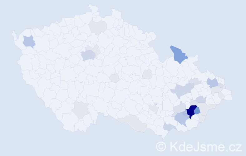 Příjmení: 'Knedla', počet výskytů 122 v celé ČR