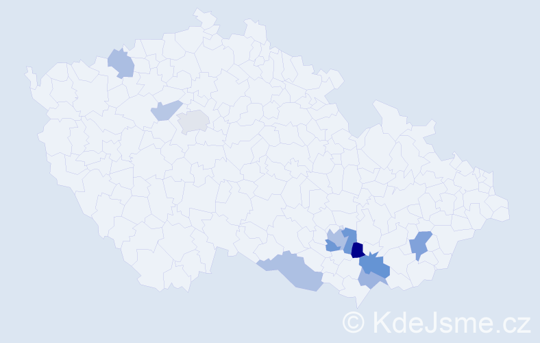 Příjmení: 'Bohátková', počet výskytů 17 v celé ČR