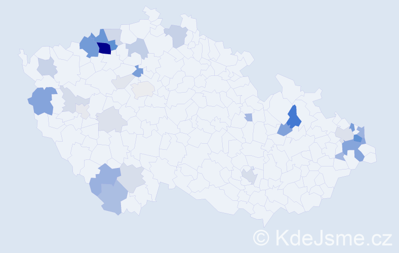 Příjmení: 'Tonka', počet výskytů 109 v celé ČR