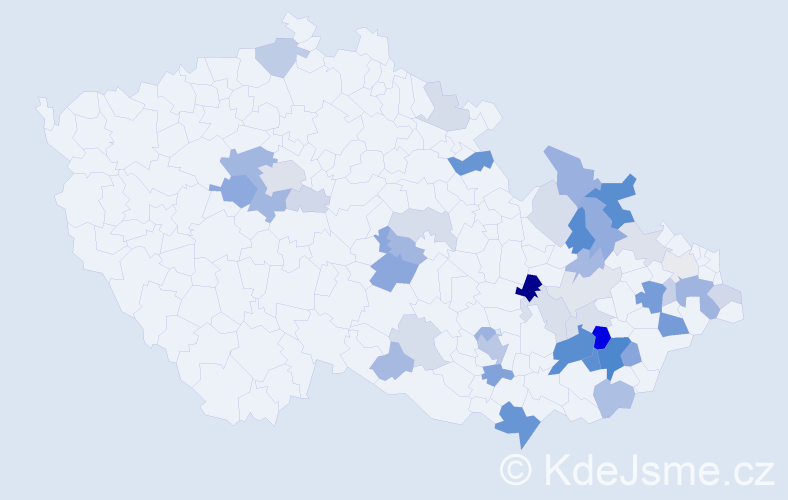 Příjmení: 'Páleníčková', počet výskytů 113 v celé ČR