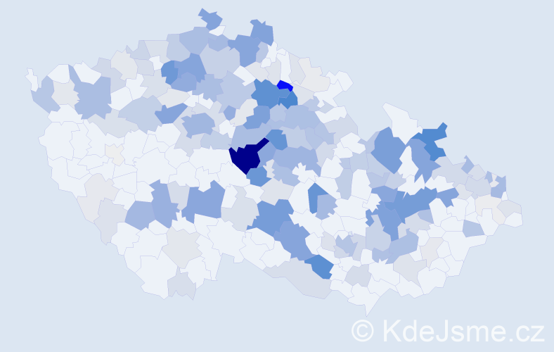 Příjmení: 'Chudoba', počet výskytů 836 v celé ČR