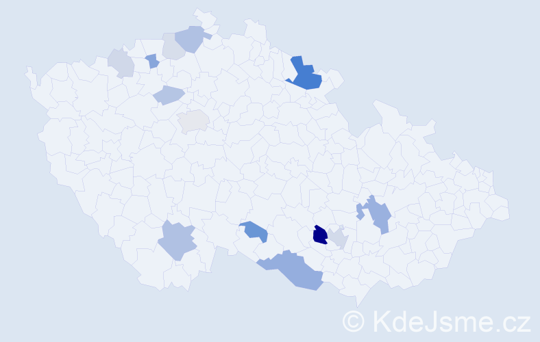 Příjmení: 'Kindler', počet výskytů 34 v celé ČR