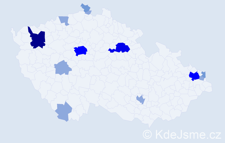 Příjmení: 'Pencáková', počet výskytů 29 v celé ČR