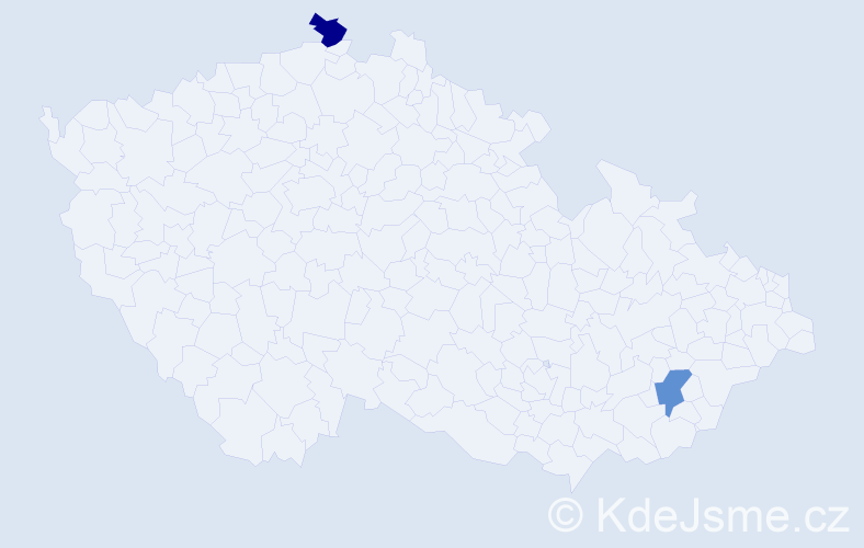 Příjmení: 'Sahrová', počet výskytů 2 v celé ČR