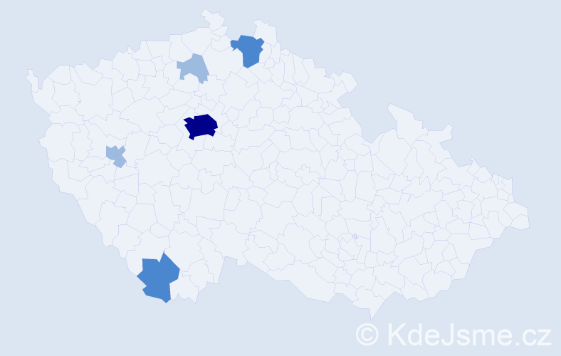 Příjmení: 'Wallis', počet výskytů 10 v celé ČR