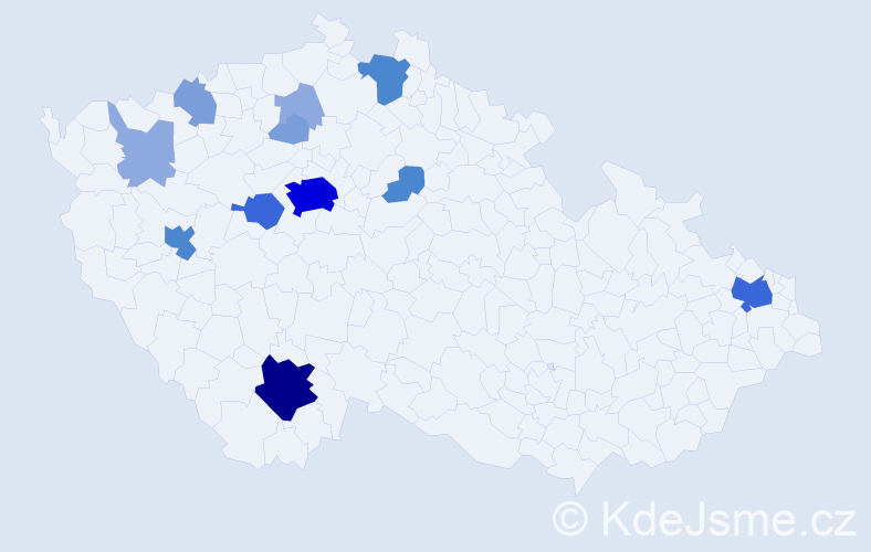 Příjmení: 'Pachner', počet výskytů 36 v celé ČR