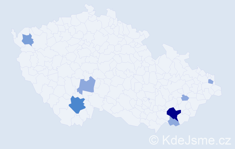 Příjmení: 'Grňáková', počet výskytů 16 v celé ČR