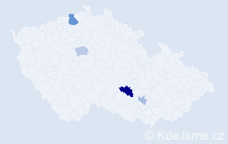 Příjmení: 'Khemiy', počet výskytů 5 v celé ČR