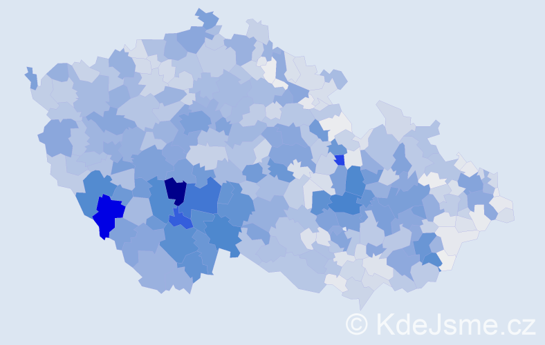 Příjmení: 'Kolář', počet výskytů 8451 v celé ČR