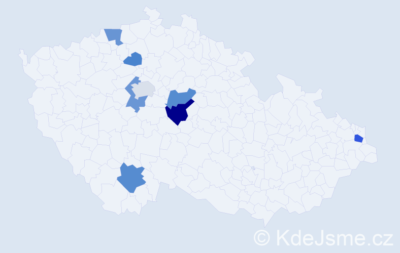 Příjmení: 'Czaková', počet výskytů 18 v celé ČR