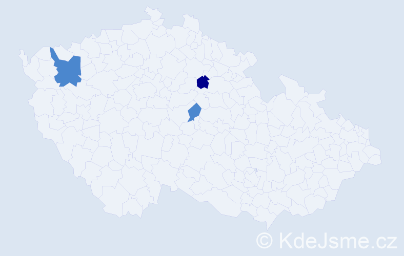 Příjmení: 'Kandoussi', počet výskytů 5 v celé ČR