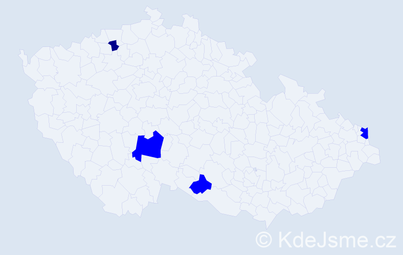 Příjmení: 'Dobosi', počet výskytů 5 v celé ČR