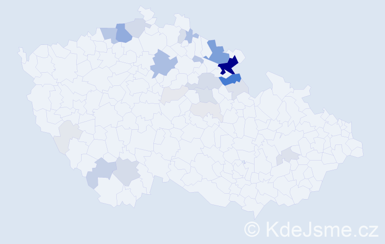 Příjmení: 'Čisárová', počet výskytů 114 v celé ČR